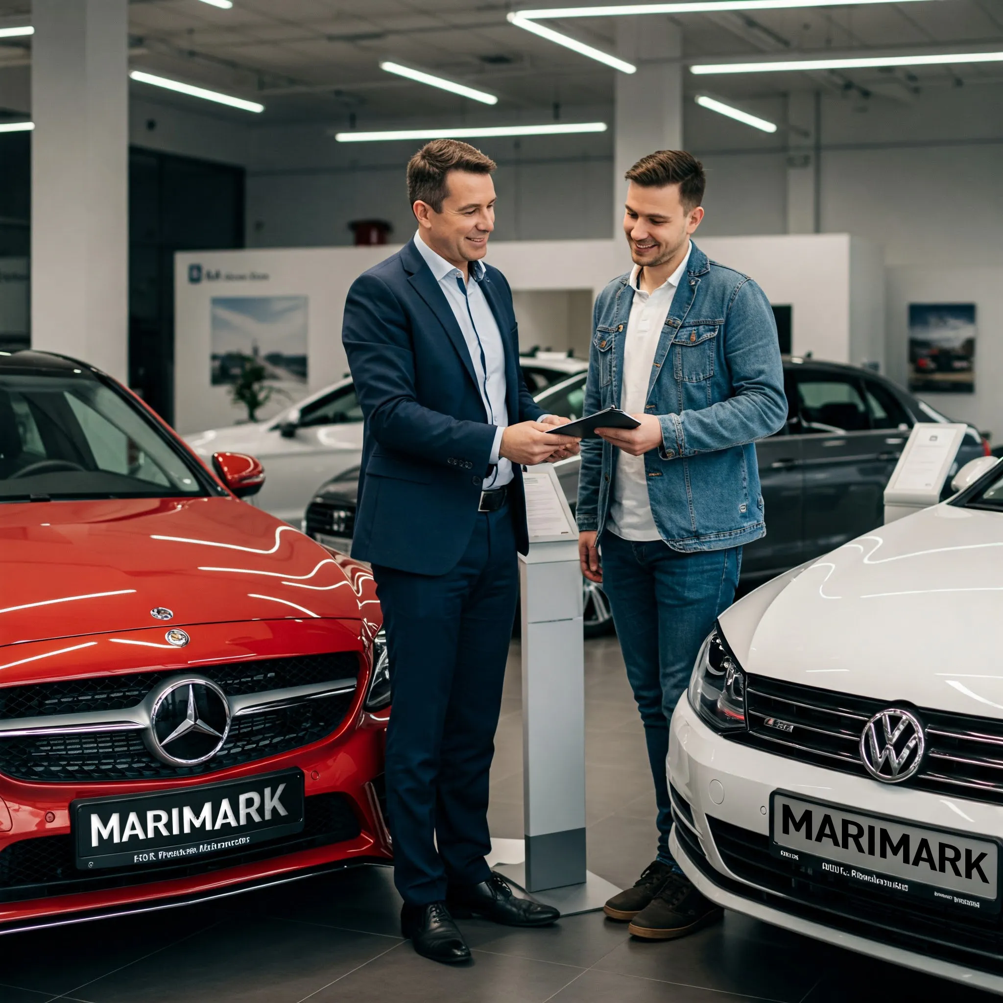 Kontakt - Marimark prodavač pomaže pronaći automobil kupcu